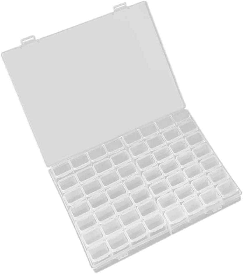 FOMIYES Transparent Manicure Sequin Box 56 Compartment Clear Nail Jewelry Organizers Storage Box Nail Art Glitter Storage Container for Rhinestone Ring Earrings Diamond