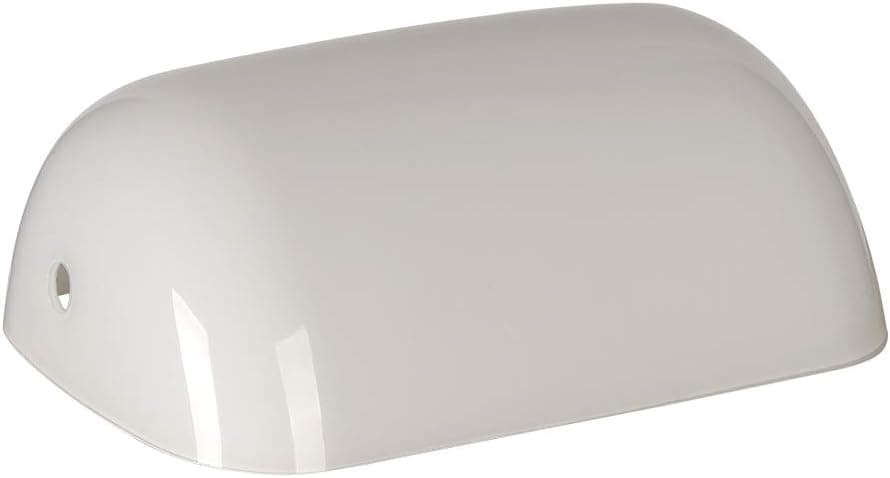 Newrays Glass Bankers Lamp Shade Replacement Cover,L8.85 W5.11 (White)
