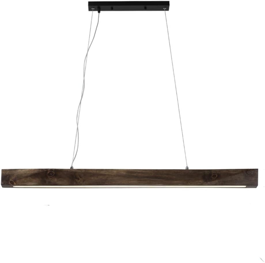 JIAODIE Modern LED Pendant Light Minimalist Black Oak Hanging Lamp Fixture Contemporary Wooden Chandelier Dimmable with Remote Dimming for Dining Room Table Kitchen Island Ceiling Lighting Ø43.3″