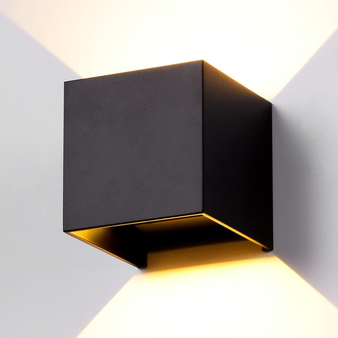 INHDBOX LED Aluminum Waterproof Wall Lamp, 3.9" 12W 3000K Up and Down Outdoor Wall Lights Adjustable, Modern Wall Sconces, Warm Light