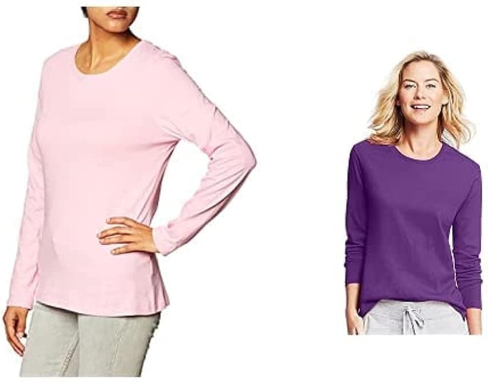 Hanes Women’s Perfect-T Long Sleeve T-Shirt - 2 Pack