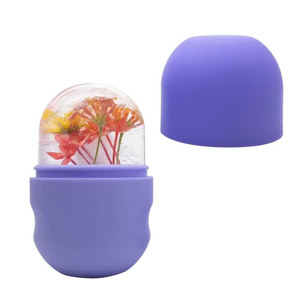 Ice Face Roller-Tighten & Tone Your Face Skin, Face Ice Cube - Brighten Skin & Enhance Your Natural Glow, Ice Facial Mold - Remove Fine Lines Shrink Pores De-puff Eye Bags. (purple)