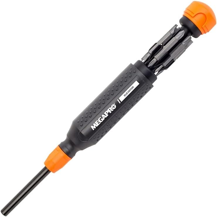 Megapro 151ELEV-CH/OR Alloy Steel Hex Elevator Multi Bit 15 in 1 Screwdriver, 1-1/4" Hex Nut, 8-1/2" Length