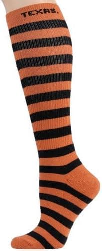 NCAA Texas Longhorns Ladies Burnt Orange-Black Striped Knee-High Socks