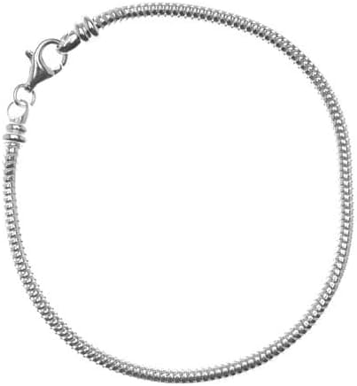 Sterling Silver Charm Bracelet For Pandora or Biagi Beads 8 Inch Screw End Lobster Clasp
