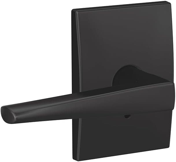 Schlage Custom FC21 ELR 622 CEN Eller Lever with Century Trim Hall-Closet and Bed-Bath Lock, Matte Black