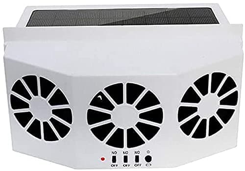 Ferryone Solar Powered Car Window Air Vent Ventilator,with Three-Headed Fan,Clear The Car Smell,Protect Electrical Appliances in The Car,Suitable for All Cars