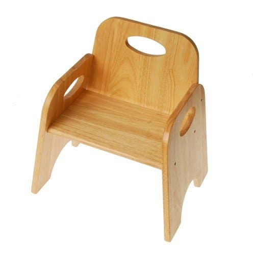 Constructive Playthings Classic Toddler Wooden Chair with 6" High Seat and Hand Holds