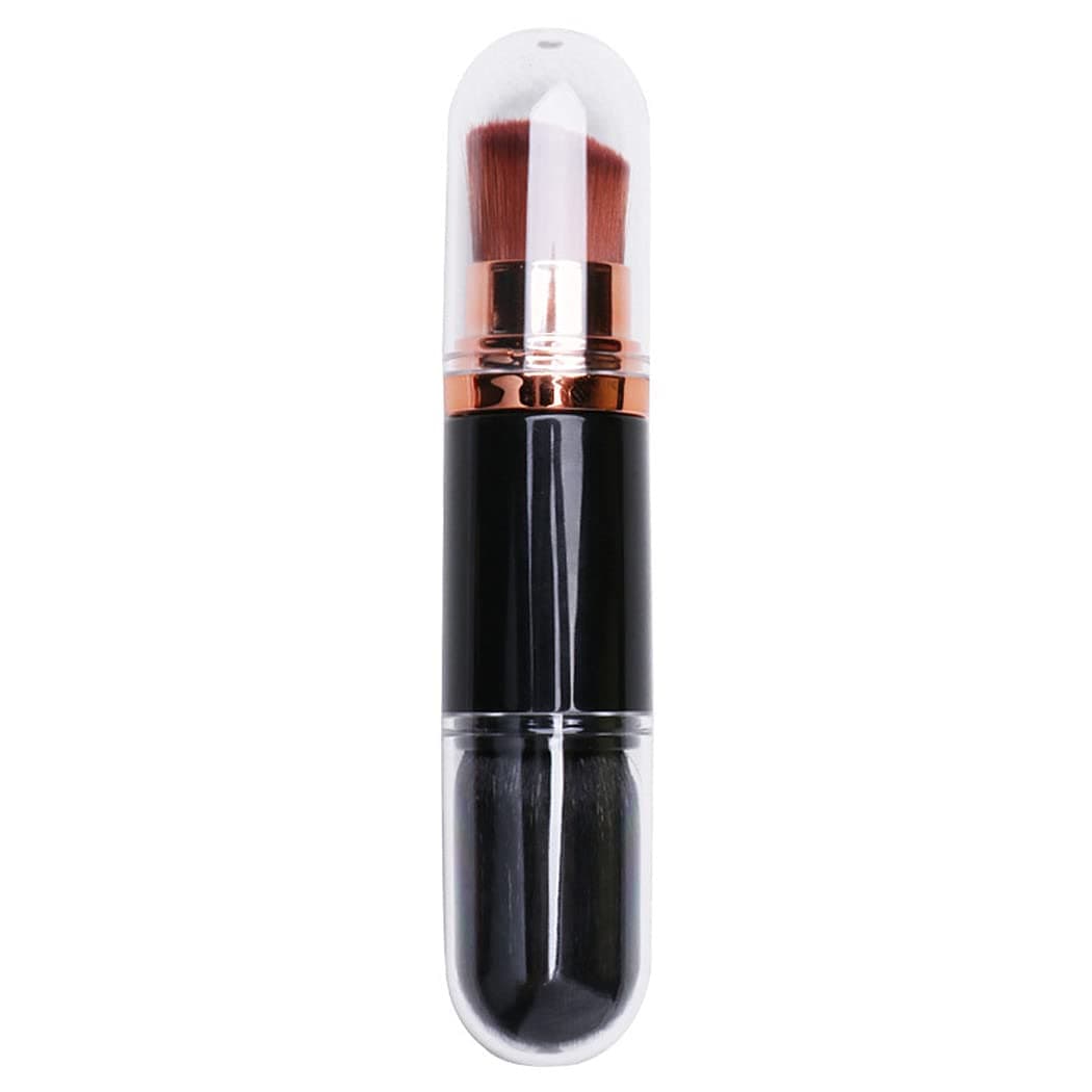 Retractable Kabuki Makeup Brushes, 2 in 1 Portable Travel Makeup Brushes Set Professional Blush Brush Concealer Brush, Foundation Blending Powder Blush Brush, Facial Cosmetic Set for Mineral Powder, Contouring, Cream (1pcs)