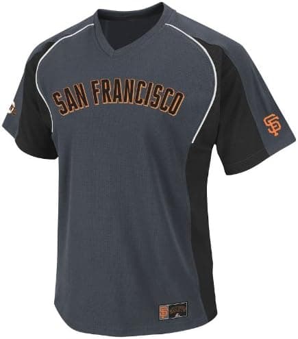 MLB San Francisco Giants Cleanup Hitter V-Neck Top, Granite/Black/White