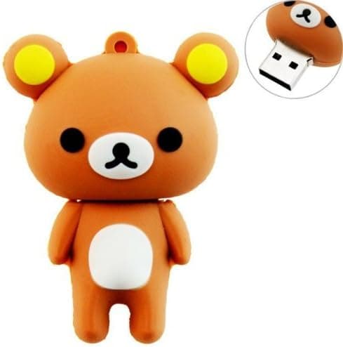 8GB USB Flash Drive with Cute Rilakkuma Shape 8G Memory Stick U Disk - Brown