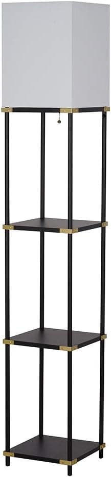 Amazon Brand – Ravenna Home Floor Lamp with Shelves, LED Light Bulb included, 62.75"H, Black