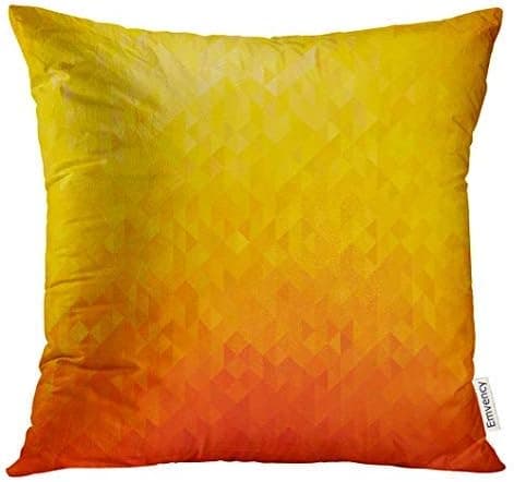 VANMI Throw Pillow Cover Yellow Modern Abstract Orange Color Geometric Triangle Shapes Colorful Bright Clean Decorative Pillow Case Home Decor Square 18x18 Inches Pillowcase