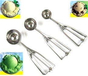 Foxnovo 4cm/5cm/6cm Stainless Steel Ice Cream Scoop Spoon Melon Baller Kitchen Tool - 3 pcs/set (Silver)