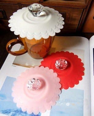 Sweet Silicone Watertight Cup/Mug Lid Cover, White