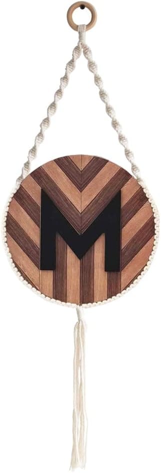 COLLECTIVE HOME - Bohemian Wall Decor, Wood Letter Sign, Wall Hanging Boho Decor with Tassel, Decorative Wall Pediments for Bedroom, Living Room, Office (M)