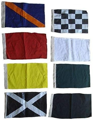 Brass Blessing SPORTS Flag - Race SPORTS Signal Flag - 8" x 13" - Sports Car Race Racking : (Complete Set of 8 Flags)