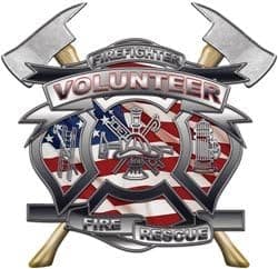 Volunteer Firefighter Fire Rescue Decal - 6" h - REFLECTIVE