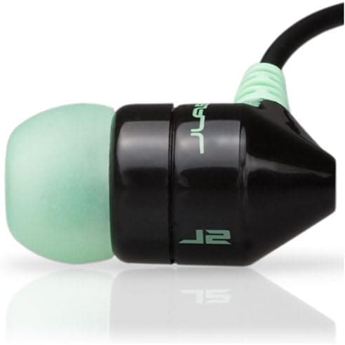 JBuds J2 Premium Hi-FI Noise Isolating Earbuds (Black/Mint Green)
