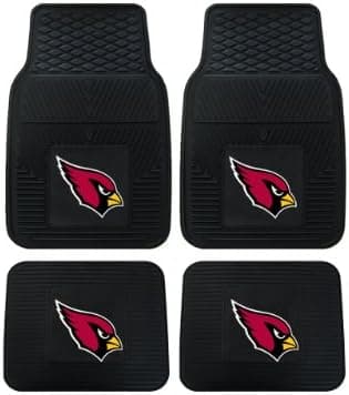 A Set of 4 NFL Universal Fit Front and Rear All-Weather Floor Mats - Arizona Cardinals