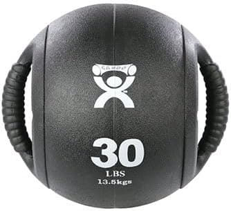 CanDo Dual-Handle Medicine Ball - 9" Diameter - Black - 30 lb
