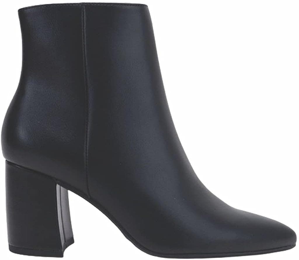 Womens Ankle Boots Slip on Pointed Toe Chunky Mid Heel Booties
