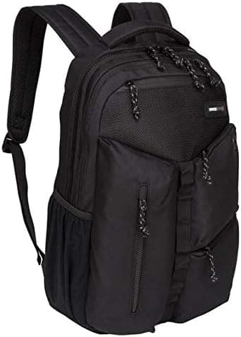 SwissTech Appenzell Backpack with Laptop and Tablet Sleeve School Backpack, Black