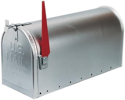 Steel City 1-1/2S Galvanized Steel Ribbed Rural Mailbox, Silver