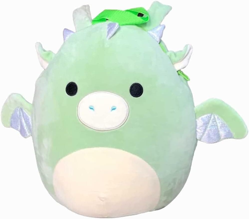 Squishmallows Official Kellytoy Backpack 12 Inch Squishy Soft Plush Animal Bag (Drew The Dragon)