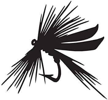 Fly Fishing Lure Hook - Vinyl Decal Sticker - 6.25" x 5.75" - Black