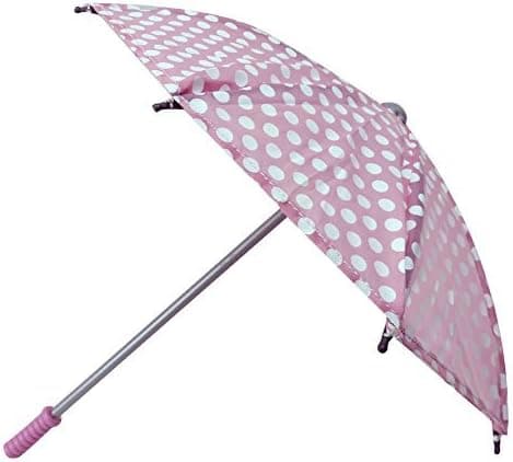 Sophia's 18 Inch Doll Polka Doll Umbrella, Open & Close Pink & White Polka Dot Umbrella Perfect for American Girl Dolls & More!