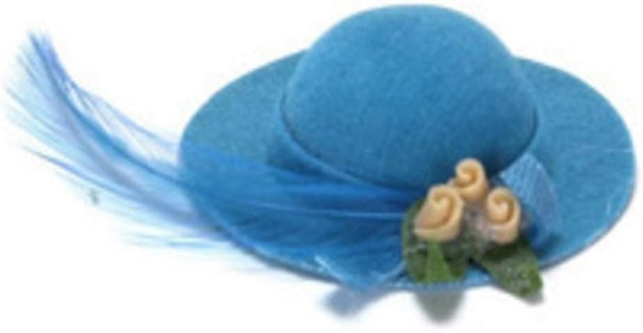 Melody Jane Dolls Houses House Miniature Millinery Shop Bedroom Accessory Turquoise Lady's Hat