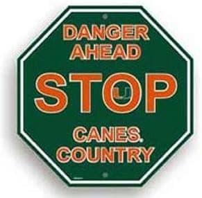 Miami Hurricanes Stop Sign