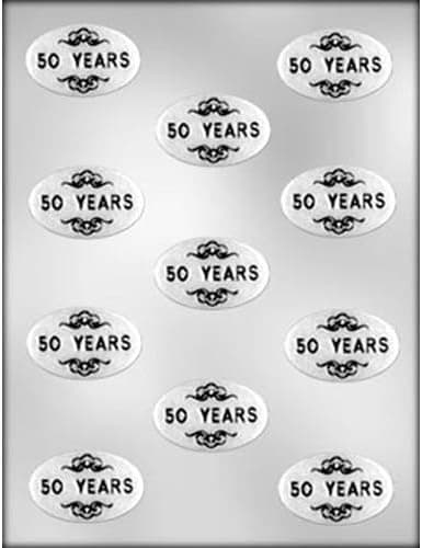 50 Years on Oval Candy Mold 90-11353