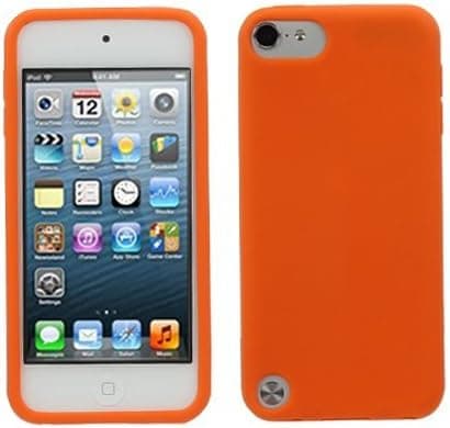 Evecase Silicone Skin Cover Case for Apple iPod Touch iTouch 5G 5th Generation (2012 Version) (Orange)