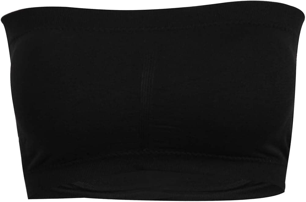 Somewhere Women's Bandeau Bra, Padded Tube Top Seamless Strapless Bra 1 Pack