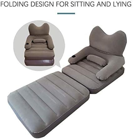 Air Mattress Household Single Inflatable Mattress Thick Flocking Back Bed Air Cushion Bed Folding Portable Lazy Sofa Bed Tent Bed