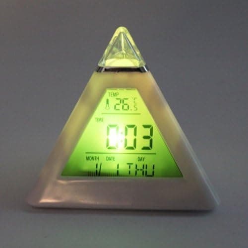 1 X 7 LED Color Change Pyramid Digital Alarm Clock