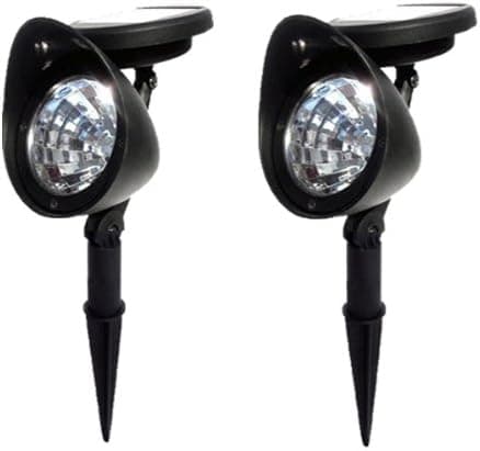 (2 Pack) 3 LED Solar Powered Garden Landscape Stake Flood Accent Spotlight