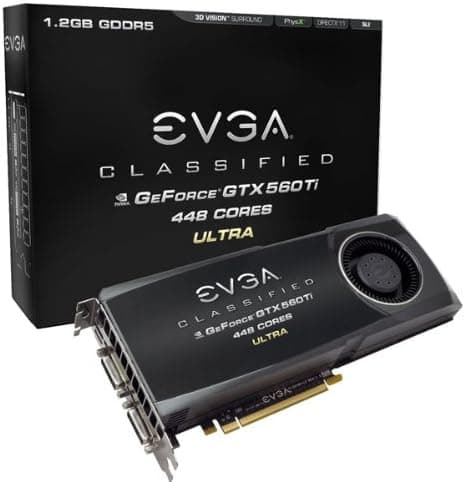 EVGA GeForce GTX560Ti 448 Core Classified Ultra 1280MB GDDR5 SLI Graphics Cards 012-P3-2078-KR