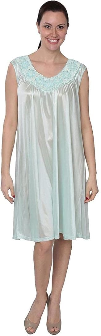 Beverly Rock Women's Tricot Sleeveless Long Nightgown