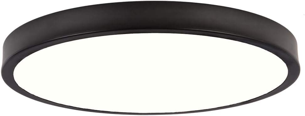 SOTTAE 9 Inch Low Profile LED Flush Black Ceiling Light,Round Light Fixture, 3000K-5000K 20W,1.1 Inch Ultra-Thin Ceiling Lamps Surface Mount Light Fixture for Entryway Kitchen Bedroom