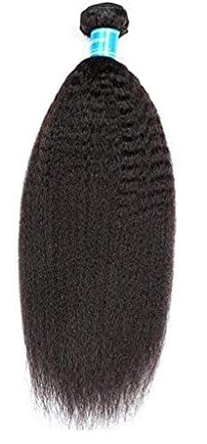 Vinsteen 8A Human Hair Weave 1 Bundles Kinky Straight Unprocessed Human Virgin Hair Extensions 100g Natural Color (12'')