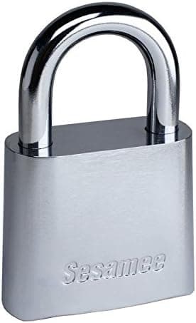 Sesamee KCR0436 4-Dial Chrome Plated Marine Combination Padlock - 5 Pa