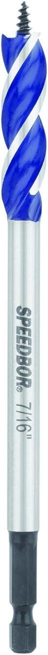 IRWIN SPEEDBOR Tri Flute Wood Drill Bit 7/16"(3041015) , Black