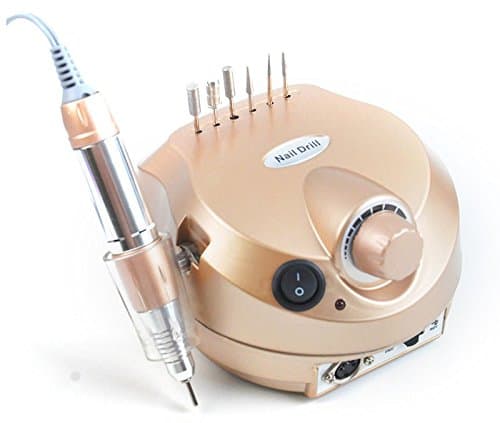 35000RPM Electric Nail Drill Machine Polisher Tools Nail Art File Bits Manicure Kit 110V/220V Acrylic Nail Drill File Pedicure Set (Gold)