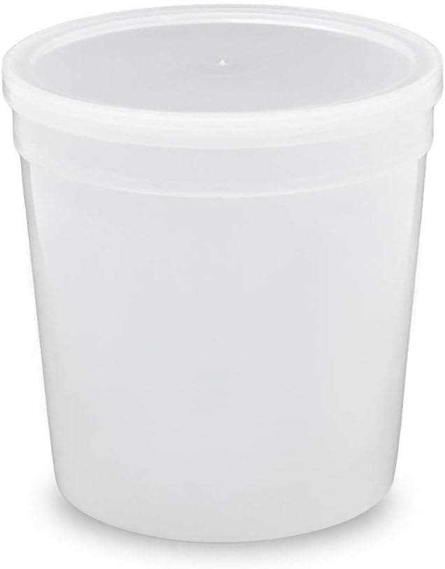1/4 Gallon (32 oz) 1 Quart Food Storage Containers with Lids -Freezer and Microwave Safe Storage Containers, Round Plastic Containers with Lid, BPA Free, Translucent