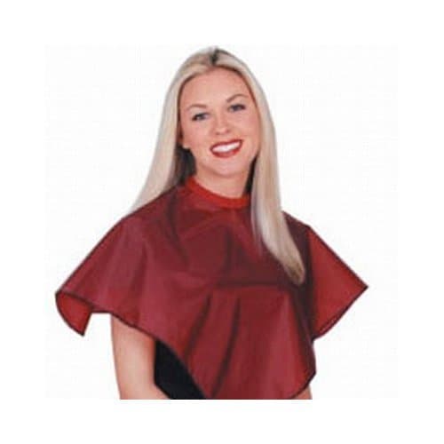 Scalpmaster Nylon Comb-Out Cape 28" x 28" Velcro Burgundy (Pack of 2)