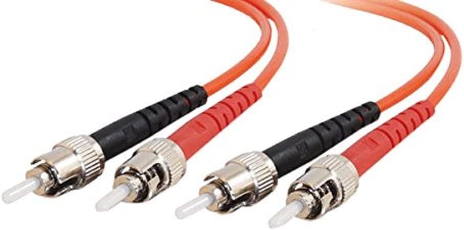 C2G 05575 OM2 Fiber Optic Cable - ST-ST 62.5/125 Duplex Multimode PVC Fiber Cable, Orange (6.6 Feet, 2 Meters)