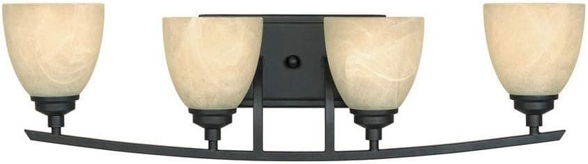 DESIGNERS FOUNTAIN 82904-BNB 29.25in Tackwood 4-Light Bathroom Vanity Light Fixture, Burnished Bronze